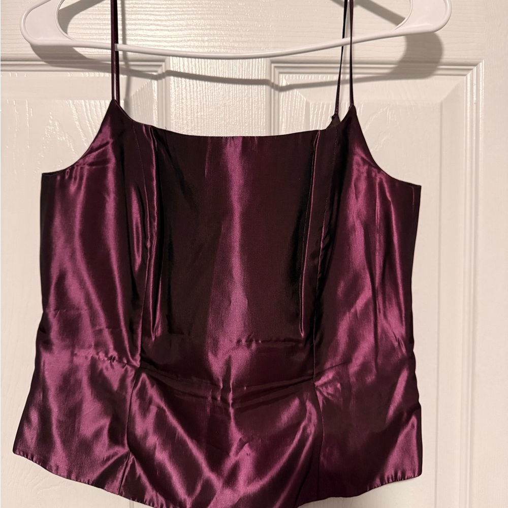 LOFT Deep Purple Satin Top